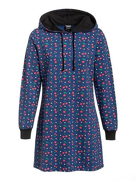 Pussy Deluxe Cat Paws & Cherries Damen Sweatkleid blau allover günstig online kaufen