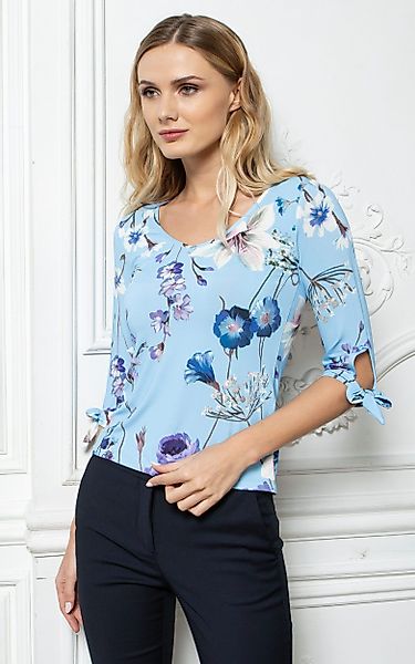 Passioni Print-Shirt mit 3/4-Ärmeln und Blumenmuster günstig online kaufen