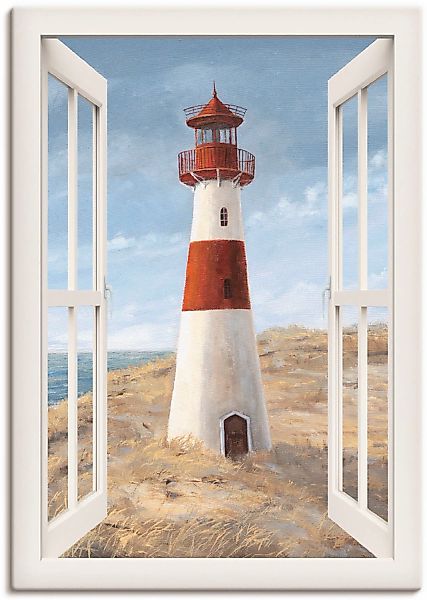 Artland Wandbild »Leuchtturm I Fensterblick« Gebäude 1 Stk. tlg. als Alubil günstig online kaufen