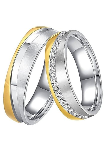 DOOSTI Trauring Schmuck Geschenk Edelstahl Trauring Ehering Partnerring LIE günstig online kaufen