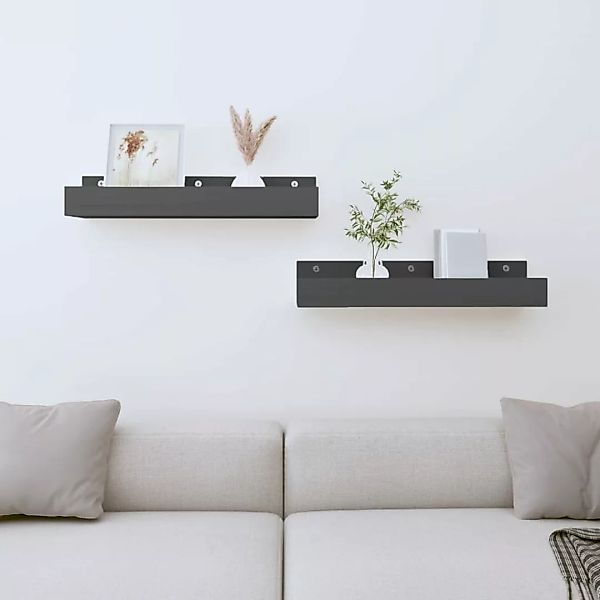vidaXL Regal Wandregale 2 Stk. Grau günstig online kaufen