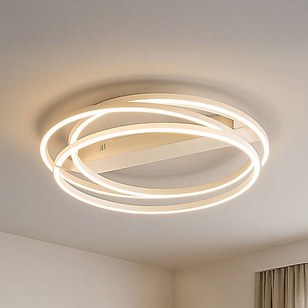 LED-Deckenlampe Kiku, Ø 56 cm, sandfarben, Metall, CCT günstig online kaufen