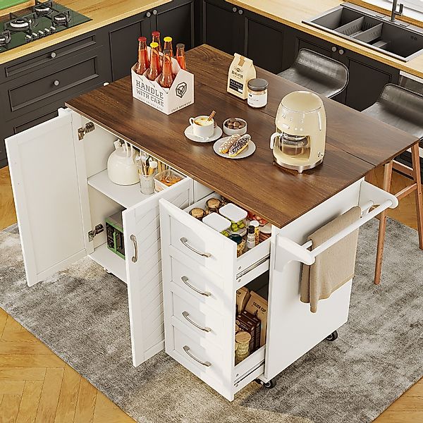 OKWISH Küchenwagen Küchenschränke,Buffetschrank,Speisewagen, mit Arbeitspla günstig online kaufen
