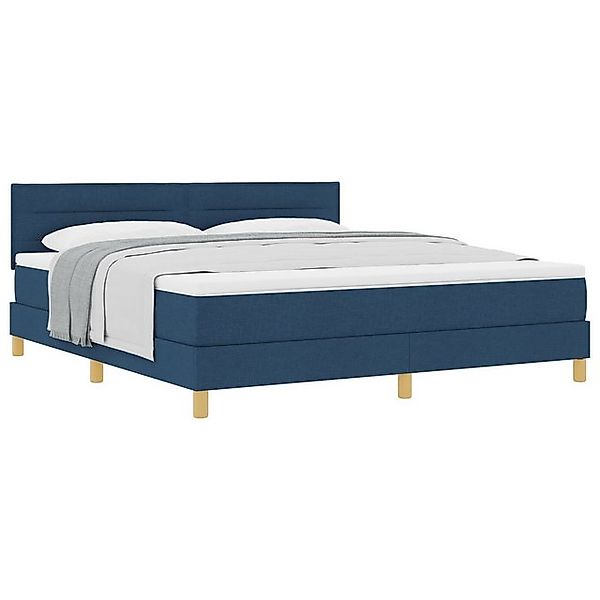 vidaXL Bett Boxspringbett mit Matratze Blau 180x200 cm Stoff (1-tlg) günstig online kaufen