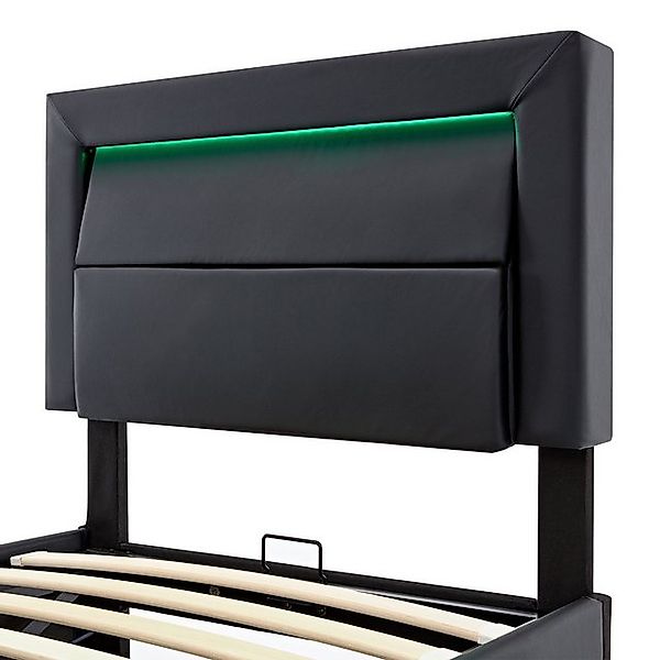 STILVORA Polsterbett 90x200 Funktionsbett Bettgestell mit USB & LED-Beleuch günstig online kaufen