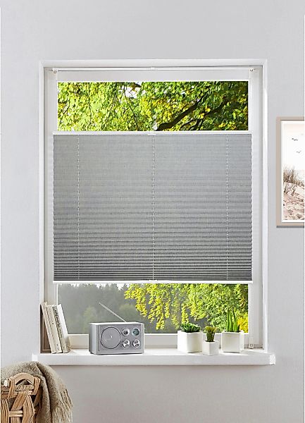 OTTO home Plissee "WILLA" Lichtschutz ohne Bohren verspannt NEUHEIT in Lein günstig online kaufen
