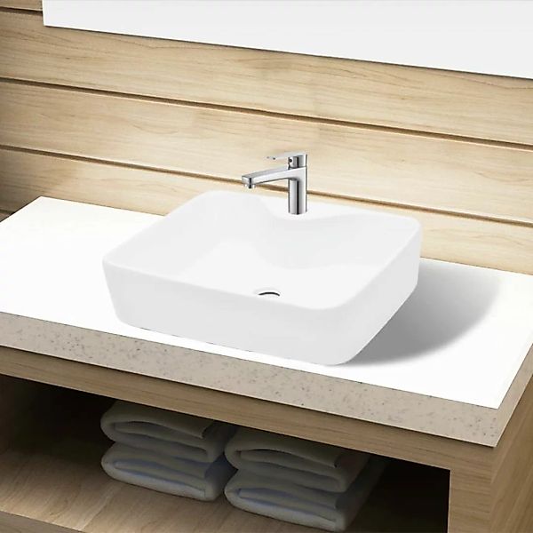 vidaXL Waschbecken Keramik Waschbecken mit Hahnloch günstig online kaufen