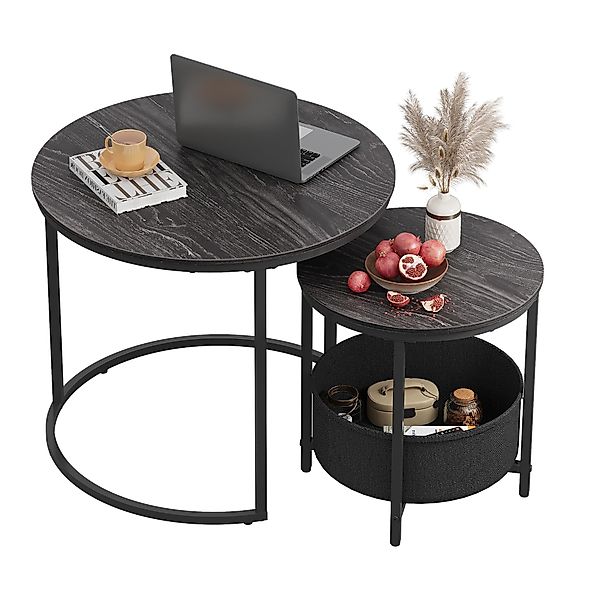 WLIVE Couchtisch Couchtisch 2er‑Satztisch rund mit günstig online kaufen