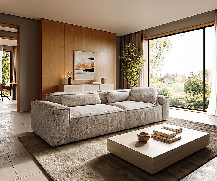 Big-Sofa Freestyle Cozy 280x110 cm Webstoff Soft Beige günstig online kaufen
