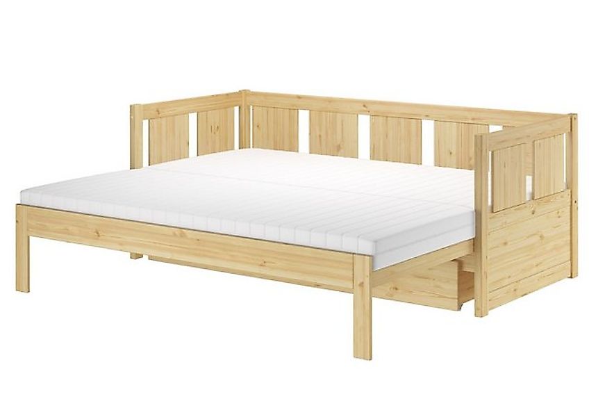 ERST-HOLZ Bett Ausziehbett Holzbett Einzelbett Doppelbett Kiefer Massiv, Ki günstig online kaufen