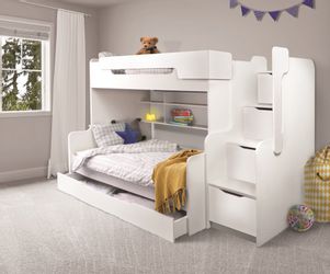 Möbel-Zeit Etagenbett Etagenbett HARRY mit Stauraum-Treppe günstig online kaufen