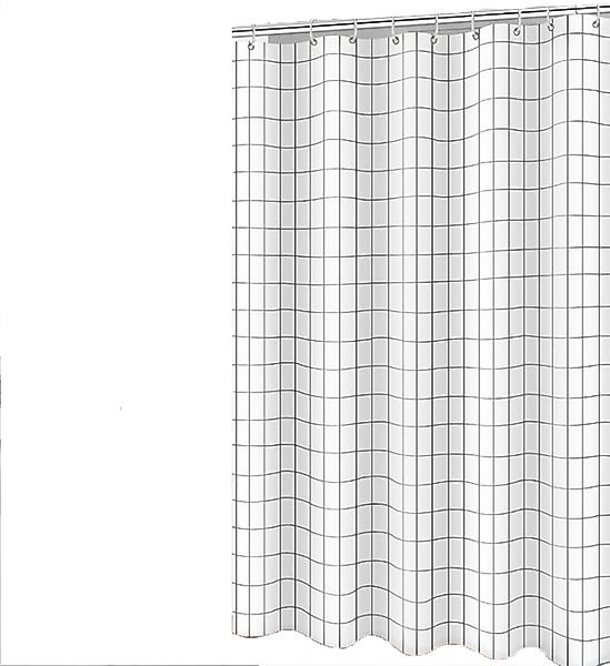 Fanci Home Duschvorhang Kariert Polyester Anti-Schimmel Textil wasserdicht günstig online kaufen