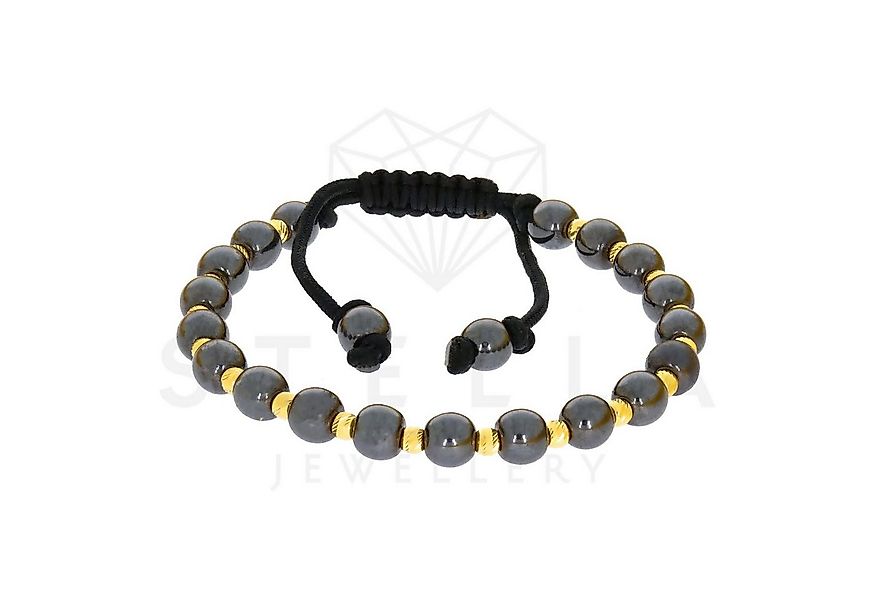 Stella-Jewellery Goldarmband Geflochten Armband mit 585 Gelbgold und Onyx K günstig online kaufen