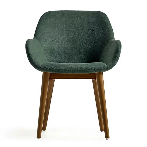 Esstisch Stühle in Dunkelgrün Gestell aus Massivholz (4er Set) günstig online kaufen