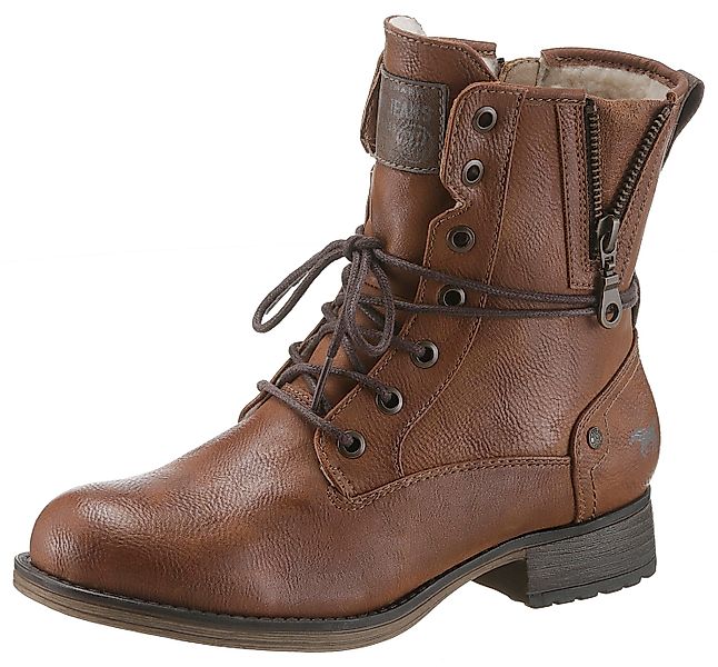 Mustang Shoes Winterboots, Blockabsatz, Winterstiefelette, Schnürboots günstig online kaufen