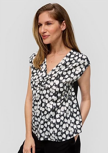 s.Oliver BLACK LABEL Kurzarmshirt Top mit Raffung Raffung günstig online kaufen