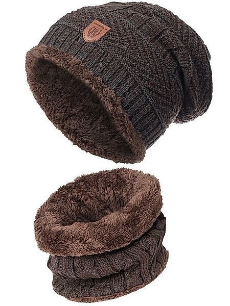 Indicode Mütze & Schal Herren Siracusa Strickmütze Herrenmütze Set günstig online kaufen