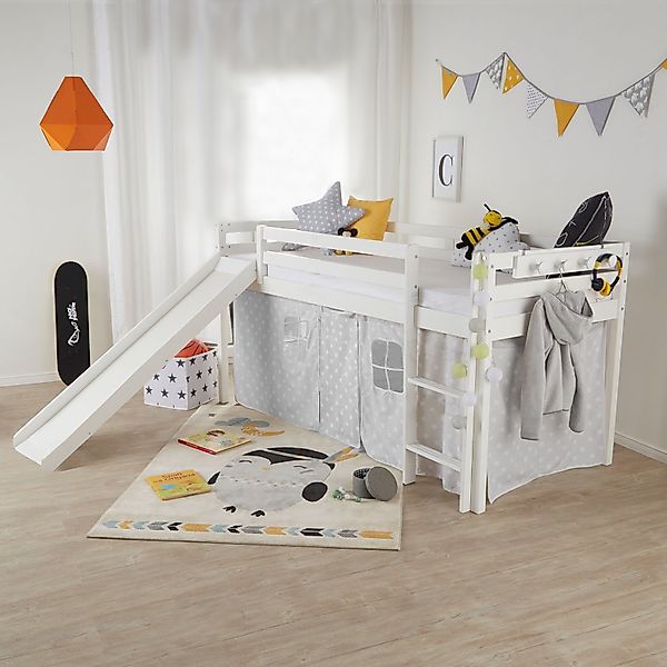 Homestyle4u Hochbett 90x200 Kinderbett Spielbett Kiefer günstig online kaufen