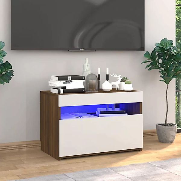 Vidaxl Tv-schrank Mit Led-leuchten Braun Eichen-optik 60x35x40 Cm günstig online kaufen