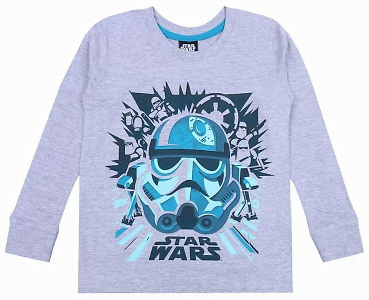 Sarcia.eu Langarmbluse Graue Bluse langen Ärmeln mit Aufdruck des Stormtroo günstig online kaufen