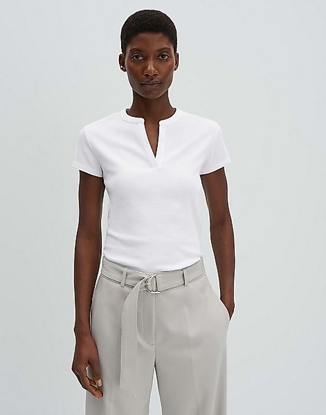 someday Kurzarmshirt Kleoh detail mit V-Ausschnitt Stehkragen, schmale Silh günstig online kaufen