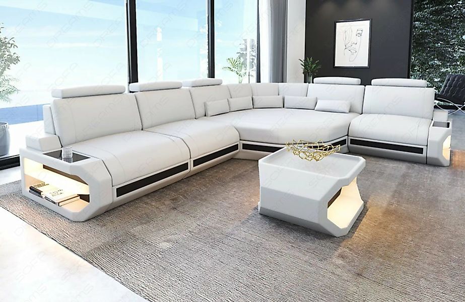 Sofa Dreams Ecksofa Asti, Couch, L Form Ledersofa mit LED, Designersofa günstig online kaufen