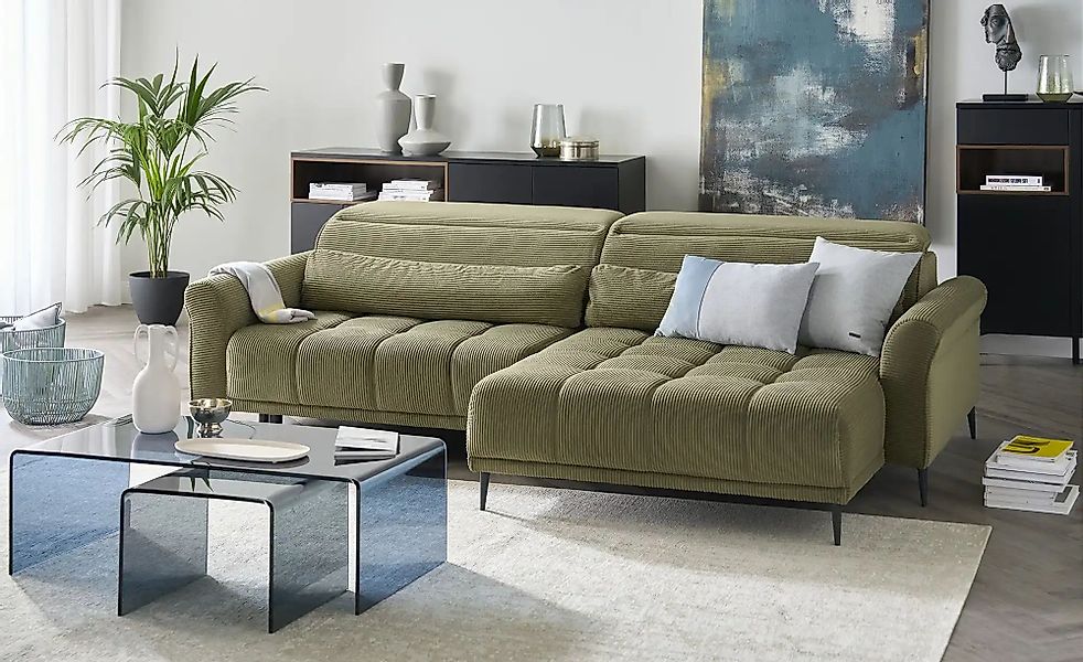Ecksofa  Logan ¦ grün ¦ Maße (cm): B: 277 H: 80 T: 179.0 Polstermöbel > Sof günstig online kaufen