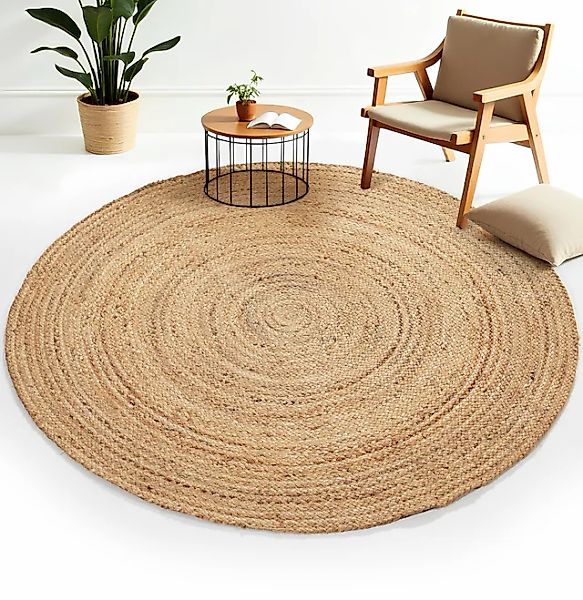 carpetfine Teppich »Nele Juteteppich Naturfaser«, rund, 6 mm Höhe, geflocht günstig online kaufen