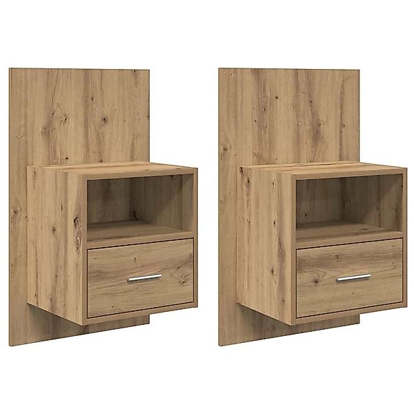 vidaXL Bettschrank 2 Stk Artisan-Eiche 48,5 x 32,5 x 80 cm 880496 günstig online kaufen