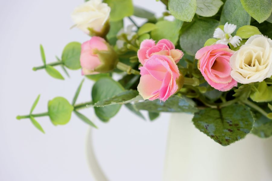 Kunstblume Wildrosen-Busch in Gießkanne Rosen, I.GE.A., günstig online kaufen