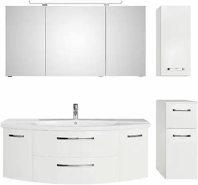 Saphir Badmöbel-Set »Serie 4010 4-teilig Keramik-Waschtisch mit LED-Spiegel günstig online kaufen