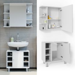 Vicco Badmöbel-Set Fynn, Weiß Hochglanz, 2 günstig online kaufen