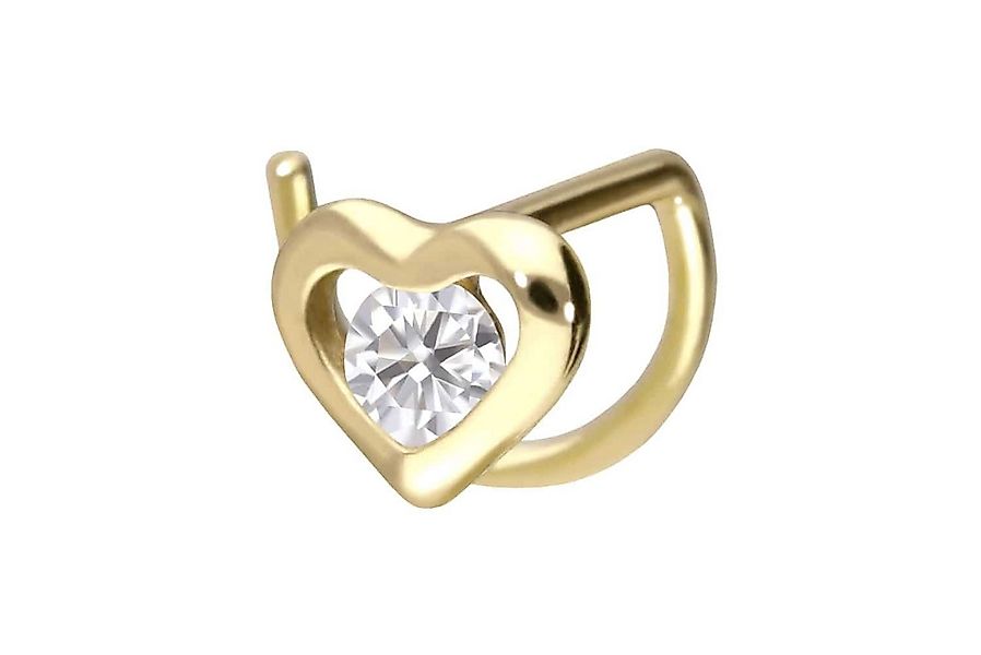 PIERCINGLINE Nasenpiercing 14/18 Karat Gold Nasenstecker Spirale MOISSANIT günstig online kaufen