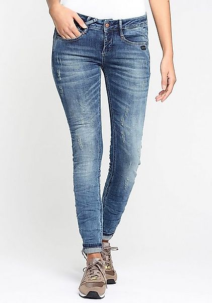 GANG Skinny-fit-Jeans 94NELE mit gekreuzten Gürtelschlaufen vorne am Bund günstig online kaufen