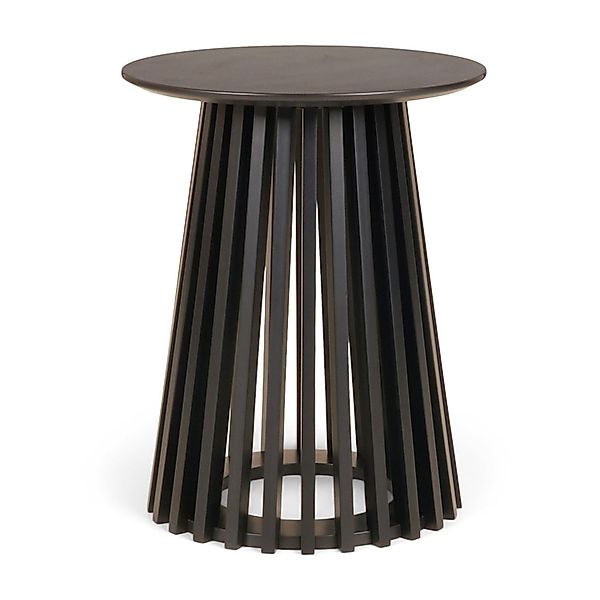 BURI Gartentisch Beistelltisch 50x40cm rund schwarz günstig online kaufen