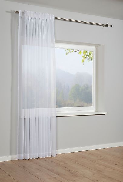 GARDINIA Gardine "Schal mit Gardinenband Voile Uni" verdeckte Schlaufen 1 S günstig online kaufen