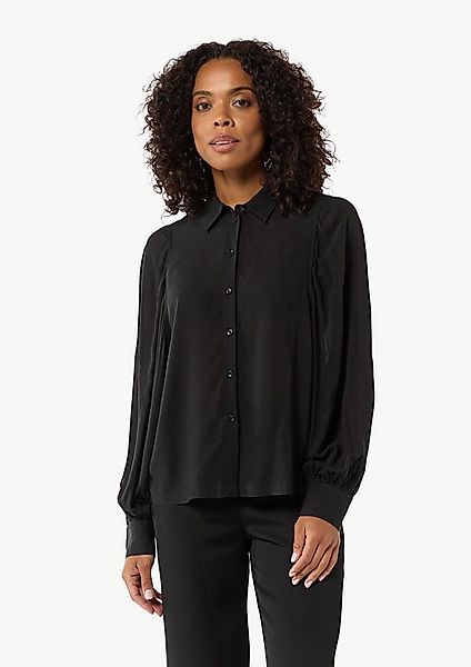 comma Langarmbluse Bluse Relaxed-Fit-Bluse mit voluminösen Ärmeln und Raffu günstig online kaufen
