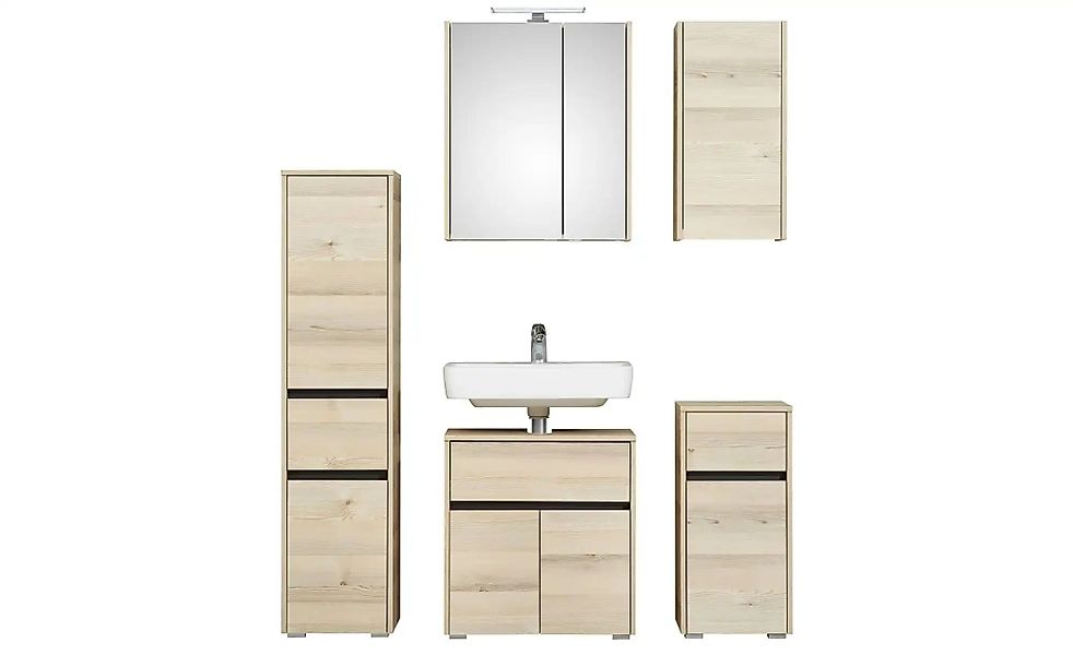 Badkombination  Dillinger See ¦ holzfarben ¦ Maße (cm): B: 130 H: 200 Schrä günstig online kaufen