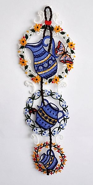 Stickereien Plauen Fensterbild "Krüge" günstig online kaufen