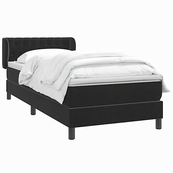 vidaXL Bett Boxspringbett mit Matratze Schwarz 80x220 cm Samt günstig online kaufen