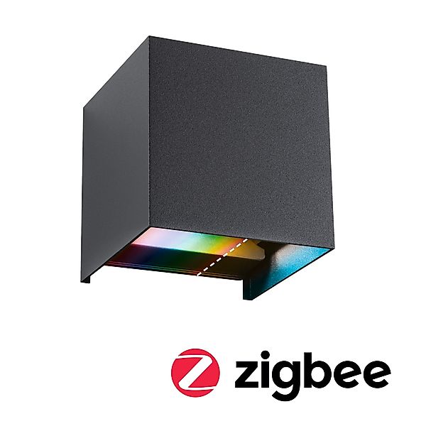 Paulmann "LED Wandleuchte Smart Home Zigbee 3.0 Cybo IP44 eckig 100x100mm R günstig online kaufen