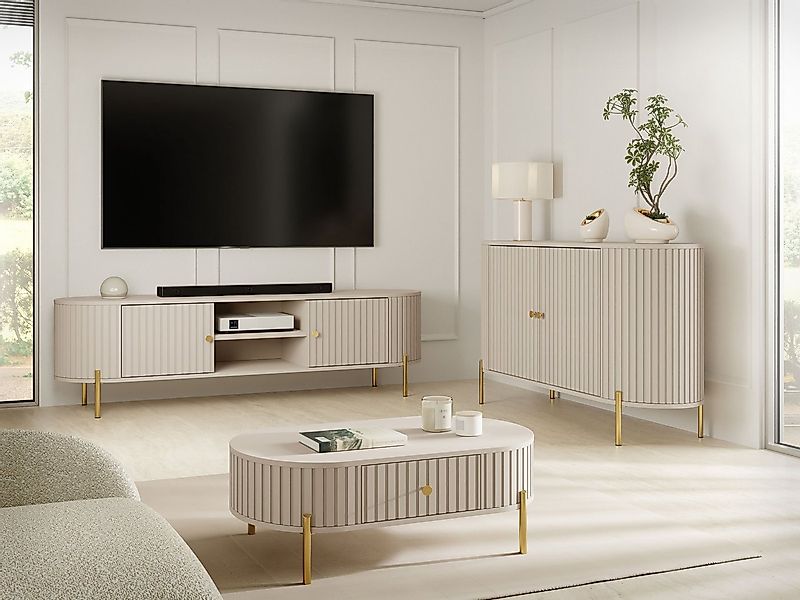 MIRJAN24 Wohnzimmer-Set Sepiroz II, (3er-Set, TV-Lowboard, Kommode, Couchti günstig online kaufen
