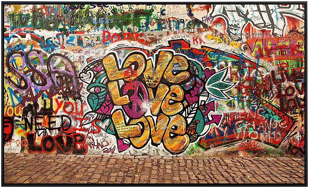 Papermoon Infrarotheizung »Liebe Graffiti Lennon Wand«, sehr angenehme Stra günstig online kaufen
