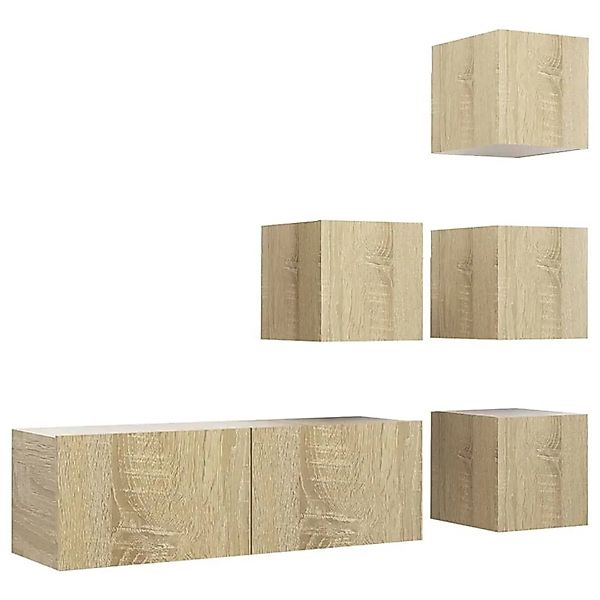 vidaXL 5-Tlg TV-Schrank-Set Sonoma-Eiche Holzwerkstoff 3079037 günstig online kaufen