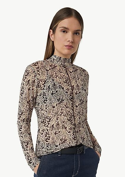 comma Langarmshirt T-Shirt T-Shirt mit Stehkragen günstig online kaufen