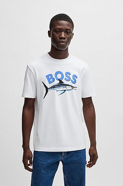 BOSS ORANGE T-Shirt Te Bossfish Rundhalsausschnitt, Regular Fit, großer Dru günstig online kaufen