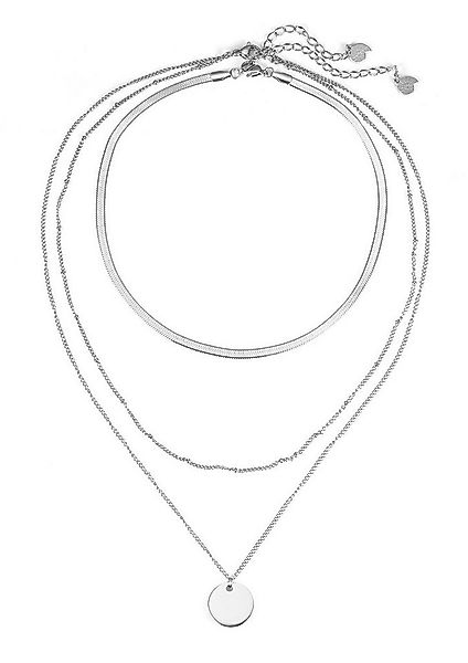 Hey Happiness Edelstahlketten-Set Layer, Mehrreihige Choker Kette mit Kreis günstig online kaufen