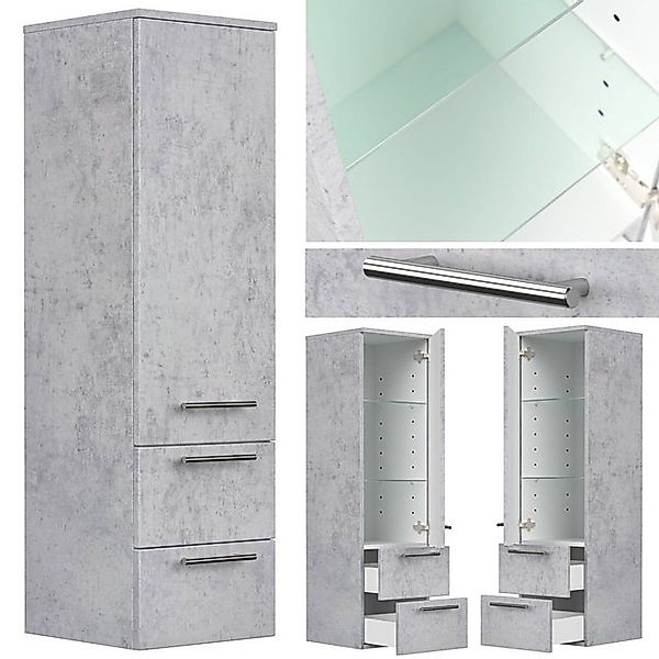 Lomadox Hochschrank ABUJA-02 MAPUTO-02 Badezimmer ABUJA-02 in Beton-Optik m günstig online kaufen