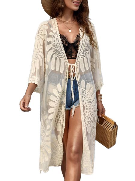 RWEUOQ Strandkleid Kimono Sommerkleid Damen Boho günstig online kaufen