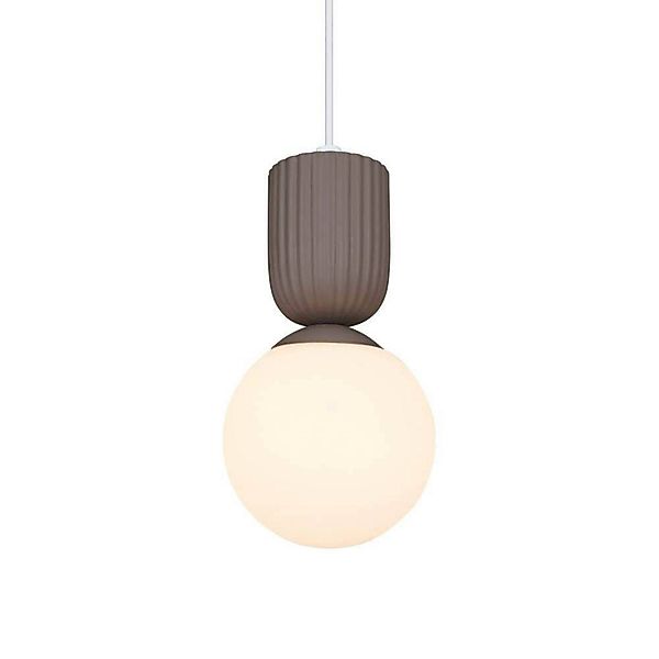 Hängeleuchte Sadie, hellbraun, Ø 15 cm, Glas/Keramik günstig online kaufen